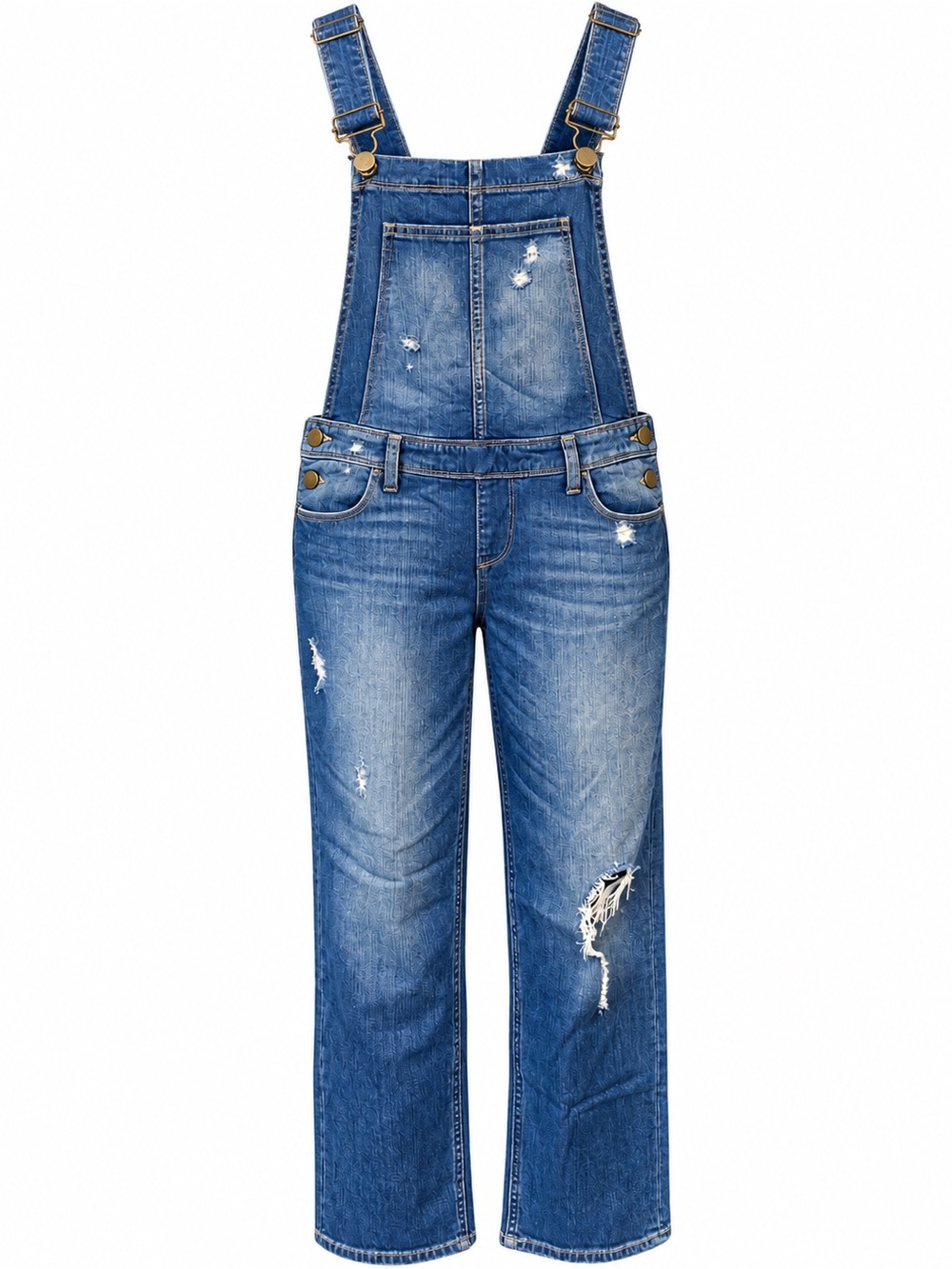 PAIGE Distressed Denim Overalls – Size 27